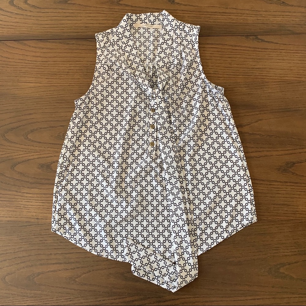 Stitch Fix 41Hawthorn Black/White Tie Neck Blouse